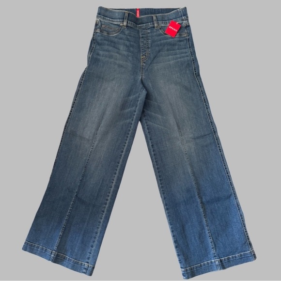 SPANX Women’s Shape Everywhere Seamed Front Wide-Leg Jeans - Picture 16 of 16